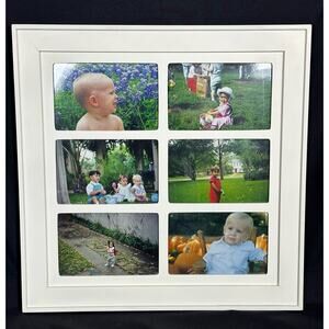 White Wall Picture Frame for Six 4 x 6 Photos 15 “ Square EX